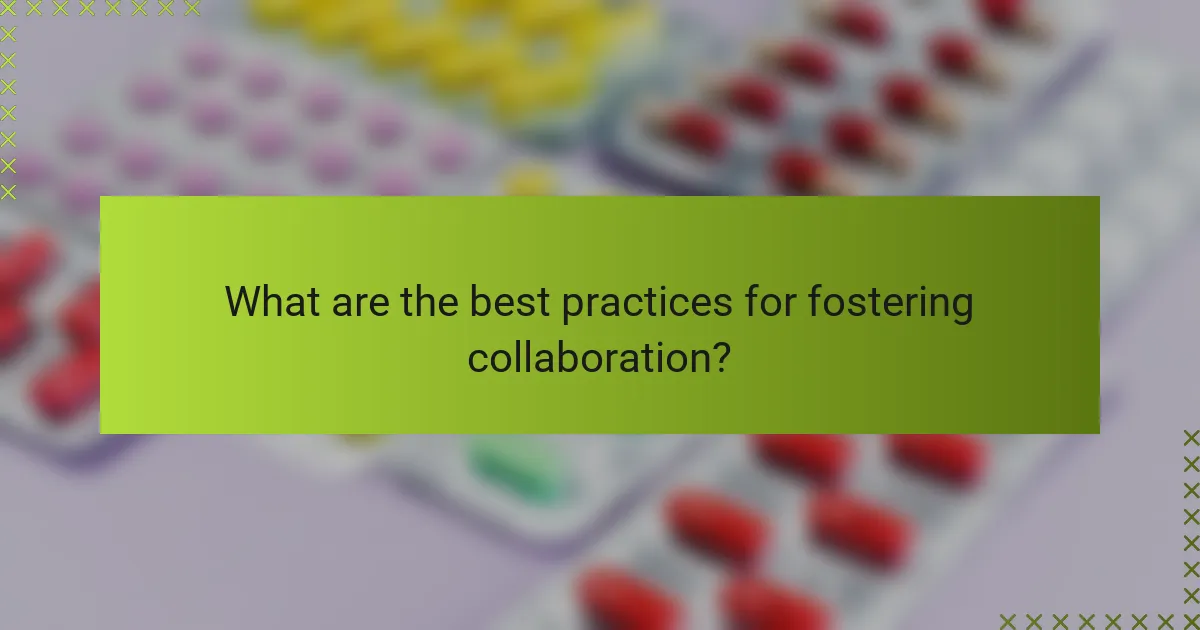 What are the best practices for fostering collaboration?